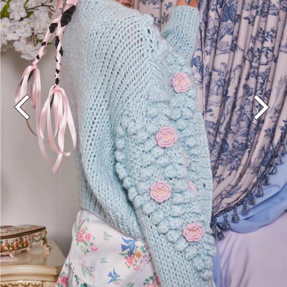 🍁🍂Sugar Thrillz Floral Cardigan🍁🍂LoveShackFancy Vibes! NWT! Size S! - Picture 4 of 9